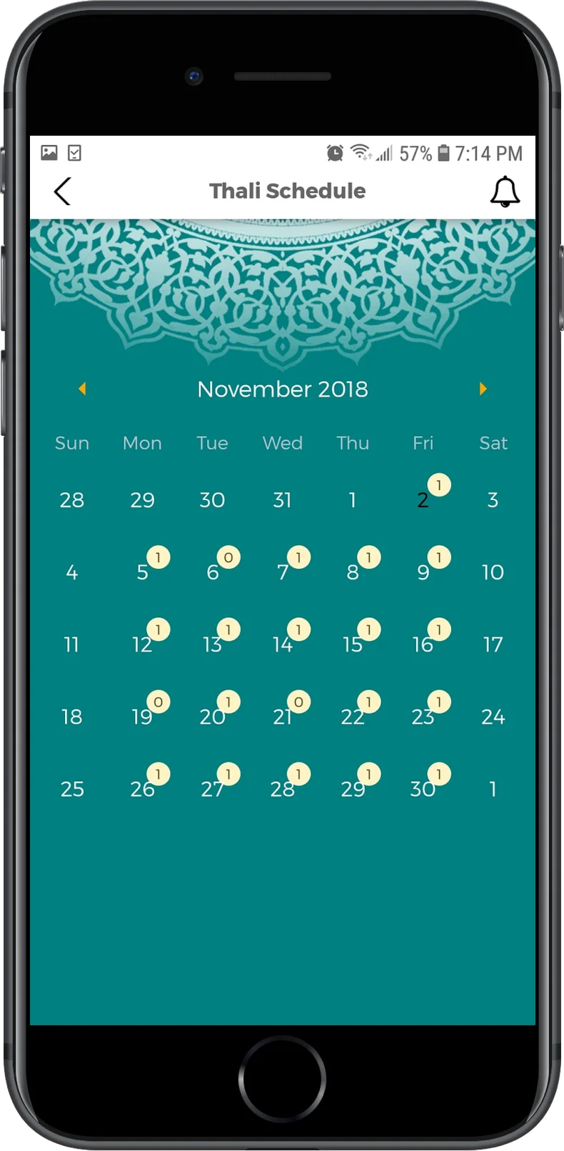 Thaali-Schedule