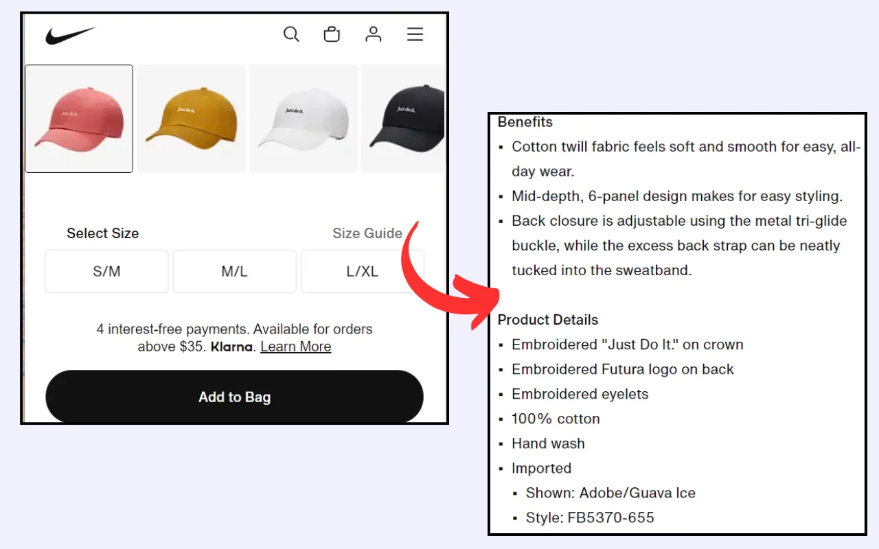 eCommerce user experience - product images - descriptions
