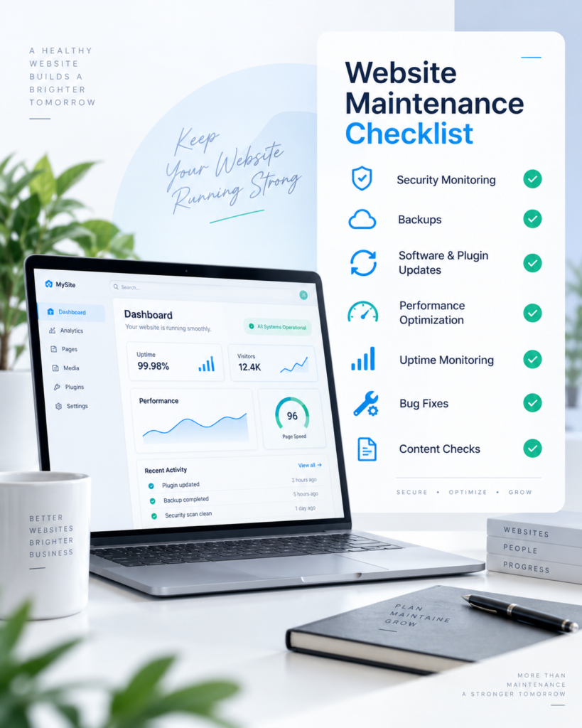 website maintenance services checklist